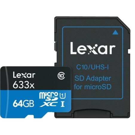 КАРТА ПАМЕТ micro SDXC 64GB Class10 95/45 MB/s UHS I U3 LEXAR