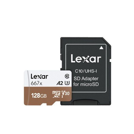 КАРТА ПАМЕТ micro SDXC 128GB Class10 100/90MBs A2 V30 U3 LEXAR