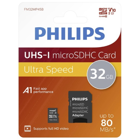 КАРТА ПАМЕТ Micro SDHC 32GB Class10 85MB/s PHILIPS