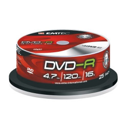 ДИСК DVD-R x25 CAKE BOX EMTEC