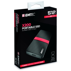 EXT SSD 3.2Gen1 X200 512GB Type C 450/420MB/s EMTEC