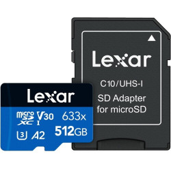 micro SDXC 512GB Cl10 100/70MB/s A2,V30,U3 LEXAR
