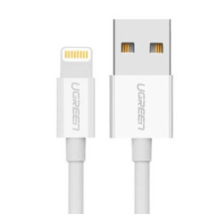 КАБЕЛ USB А/Lightining MFI, 1М UGREEN - БЯЛ