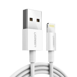 КАБЕЛ USB А/Lightining MFI, 1М UGREEN - БЯЛ