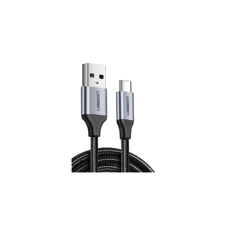 КАБЕЛ USB А / USB-C 3A,1М UGREEN - ПЛЕТЕН ЧЕРЕН