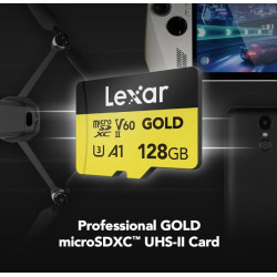КАРТА ПАМЕТ ЗАЛАТНО micro SDXC 128GB 280/100MB/s UHS-II,A1,V60,U3 LEXAR