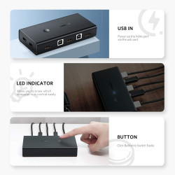 ХЪБ CM200 HDMI SWITCH BOX 2in1 KVM UGREEN