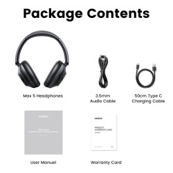 BLUETOOTH СЛУШАЛКИ Max5 ANC HP202 UGREEN - ЧЕРЕН