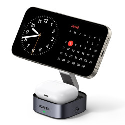 ИНДУКЦИОННО БЕЗЖИЧНО ЗАРЯДНО 3in1,МАГНИТ,7.5W/iOs W526 UGREEN