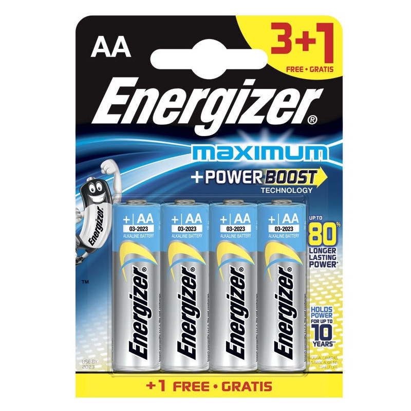 БАТЕРИИ ENR MAX PLUS AA 3+1 CHP4 ENERGIZER PANASONIC