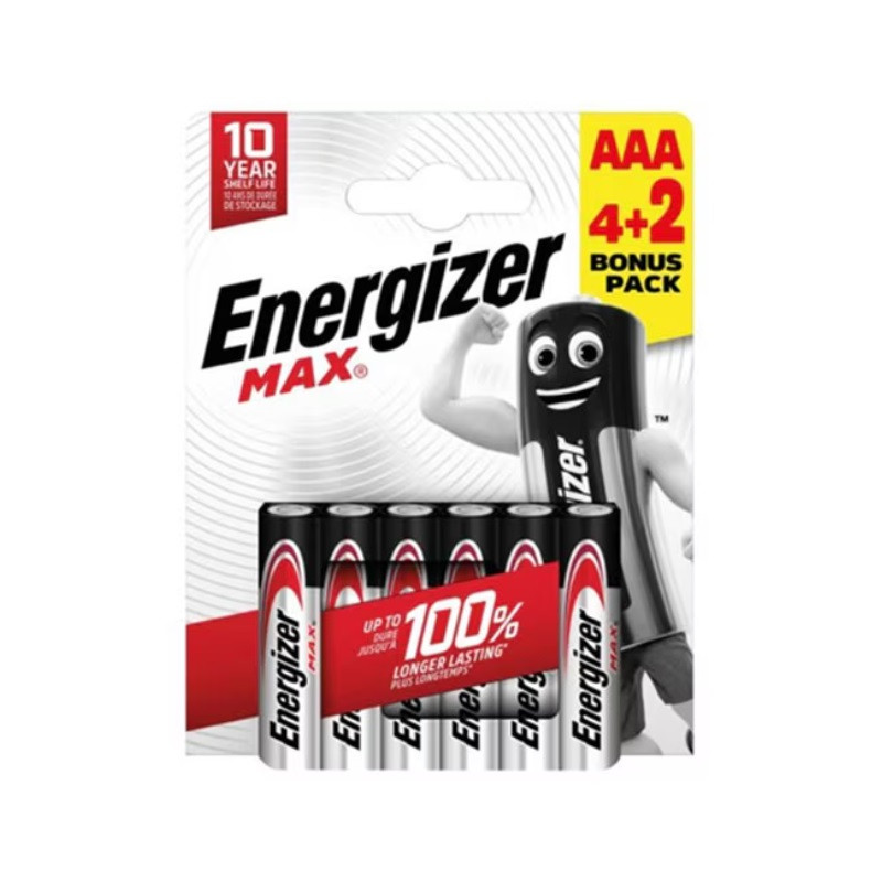 АЛКАЛНИ БАТЕРИИ ENR MAX ALK AAA 4+2 CHP6 ENERGIZER