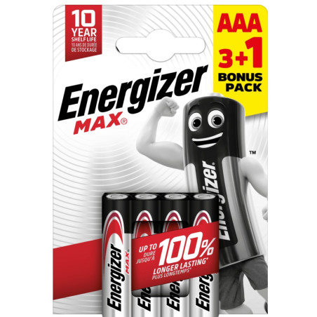 АЛКАЛНИ БАТЕРИИ ENR MAX ALK AAA 3+1 CHP4 ENERGIZER