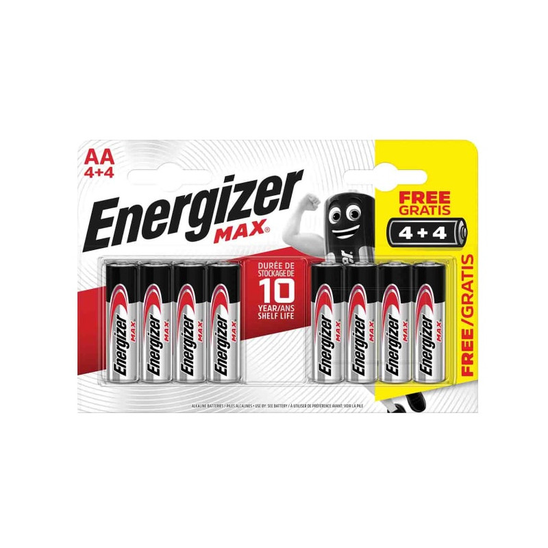 АЛКАЛНИ БАТЕРИИ ENR MAX ALK AA 4+4 CHP8 ENERGIZER