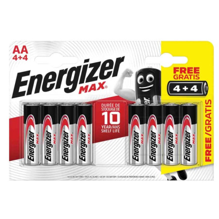 АЛКАЛНИ БАТЕРИИ ENR MAX ALK AA 4+4 CHP8 ENERGIZER