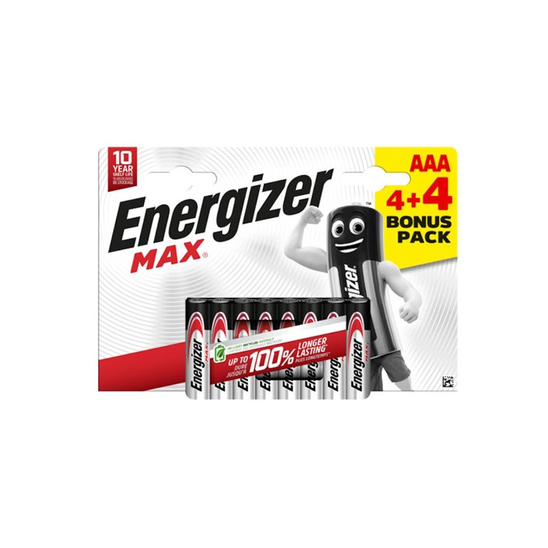 АЛКАЛНИ БАТЕРИИ ENR MAX ALK AAA 4+4 CHP8 ENERGIZER