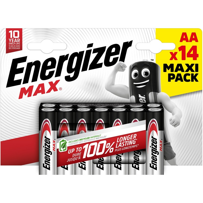МАКС ПАКЕТ 14 бр. АЛКАЛНИ БАТЕРИИ ENR MAX ALK AA CHP14 ENERGIZER