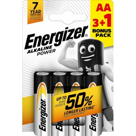 АЛКАЛНИ БАТЕРИИ ENR ALKALINE POWER AA 3+1 CHP4 ENERGIZER