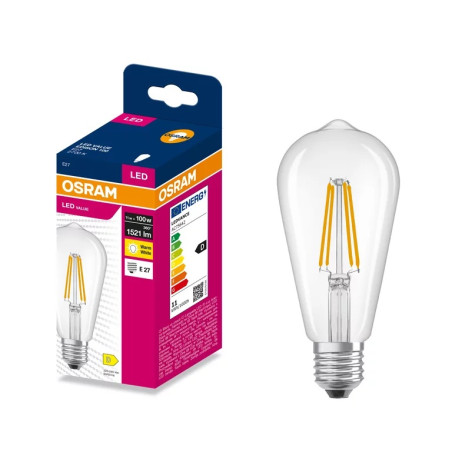 LED ЛАМПА VALUE FILAMENT EDISON 1521lm/827 E27 LEDVANCE