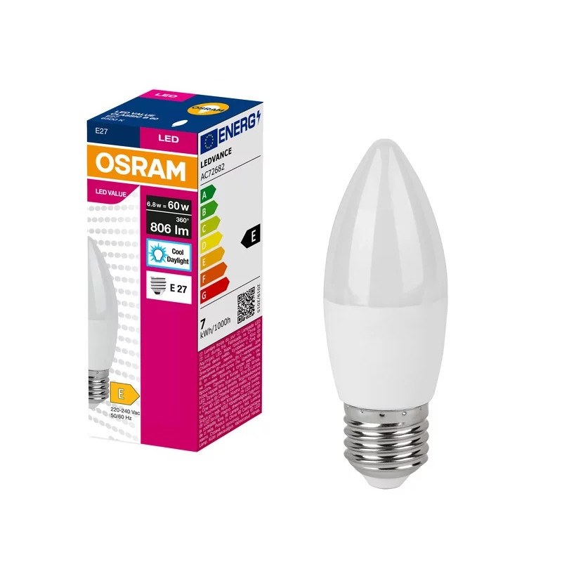 LED ЛАМПА VALUE CLB60 806lm/865 E27 LEDVANCE