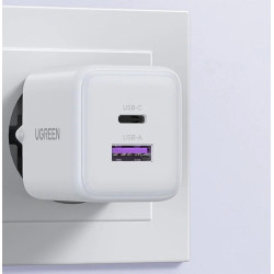 ЗАРЯДНО УСТРОЙСТВО X516 220V 1xUSB-C 1xUSB A 30W mini UGREEN - БЯЛО