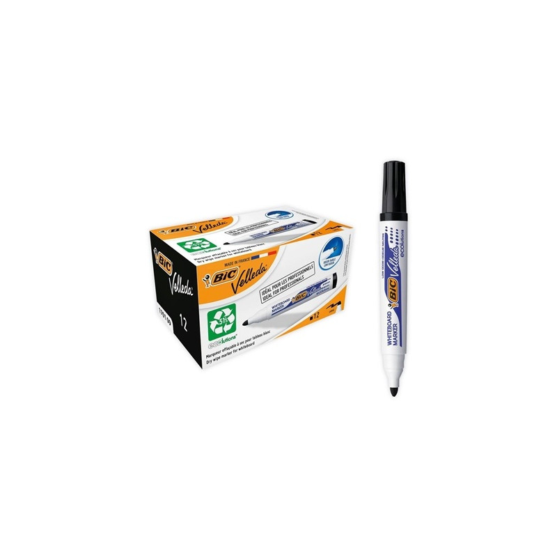 КУТИЯ OT 12 БР. МАРКЕР VELLEDA ЧЕРЕН ЗА БЯЛА ДЪСКА BIC
