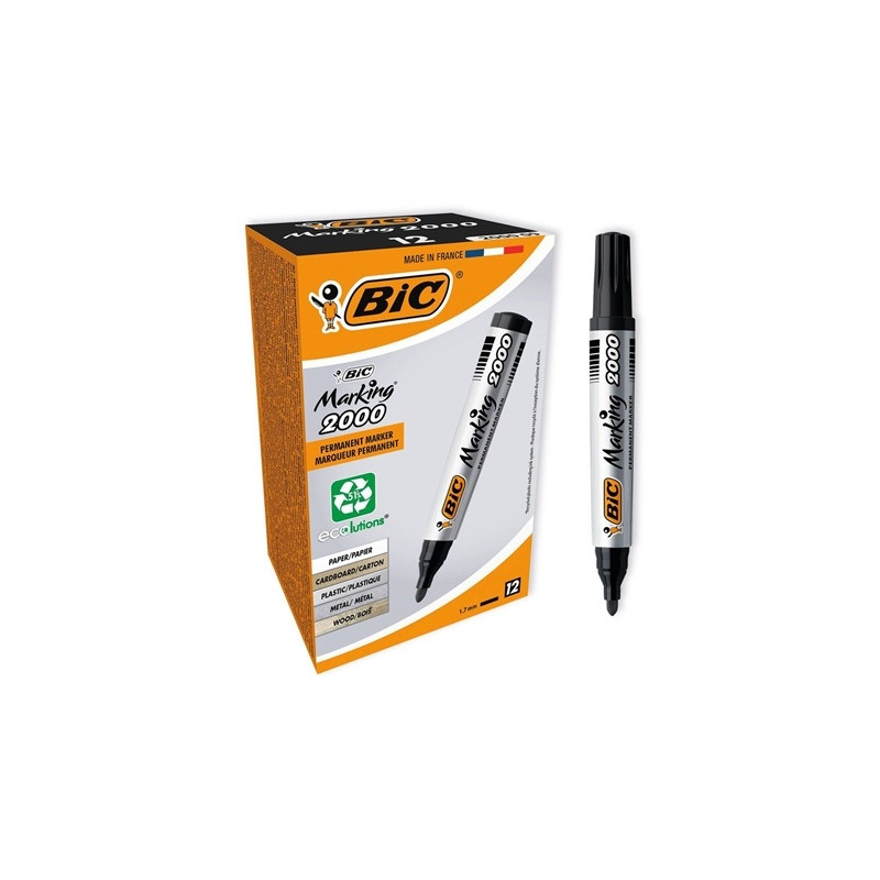 КУТИЯ 12 БР. ПЕРМАНЕНТЕН МАРКЕР BIC - ЧЕРЕН