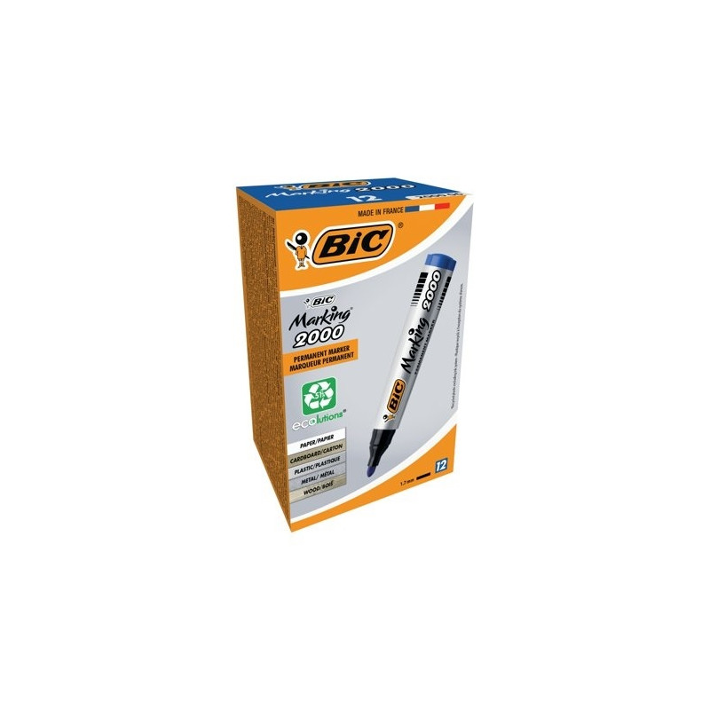 КУТИЯ С 12 БР. ПЕРМАНЕНТЕН МАРКЕР BIC - СИН
