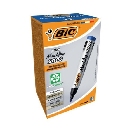 КУТИЯ С 12 БР. ПЕРМАНЕНТЕН МАРКЕР BIC - СИН