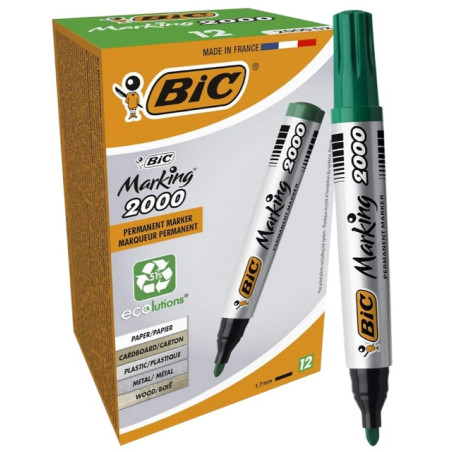 КУТИЯ 12 БР. ПЕРМАНЕНТЕН МАРКЕР BIC - ЗЕЛЕН