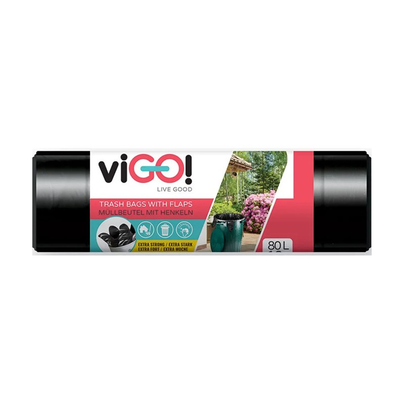 ТОРБИ ЗА СМЕТ LD ЧЕРНИ 80Л 10БР WAVETOP ЗАТВАРЯНЕ VIGO